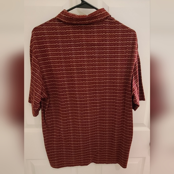 Tiger Woods Maroon Collared Button Men's Golf Shirt Size Small - Picture 3 of 5